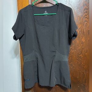 Jockey Black Scrub Top With Side Slits Women's Size Medium
